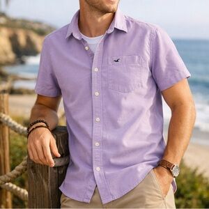 Hollister Men's Light Purple Casual Shirt
